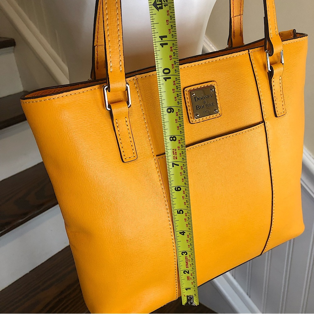 DOONEY BOURKE Orange Saffiano Leather Red Lining Two Top Handle Shoulder Straps - Picture 8 of 16